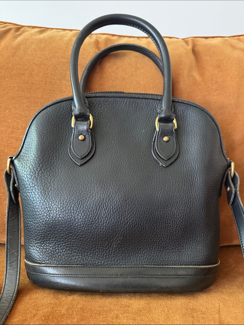 Vintage Dooney & Bourke Norfolk Satchel Navy Blue Leather AWL USA Made - Picture 3 of 10
